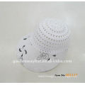 ladies fashion designer white fabric sun visor hat